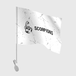 Флаг для автомобиля Scorpions glitch на светлом фоне: надпись и символ