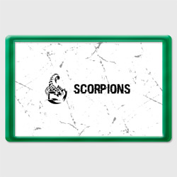 Магнит 45*70 Scorpions glitch на светлом фоне: надпись и символ