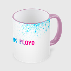 Кружка с полной запечаткой Pink Floyd neon gradient style: надпись и символ