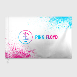 Флаг 3D Pink Floyd neon gradient style: надпись и символ