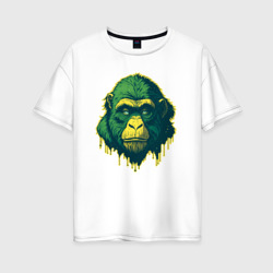 Женская футболка хлопок Oversize Обезьяна голова гориллы