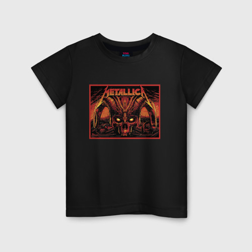 Детская футболка хлопок с принтом Metallica - thrash metal - skull, вид спереди #2