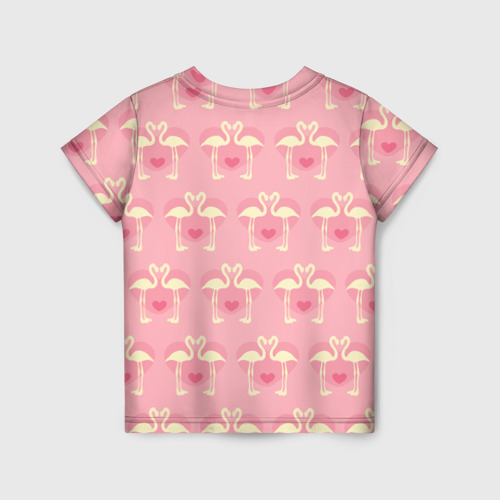 Детская футболка 3D Любовный паттерн с фламинго, цвет 3D печать - фото 2