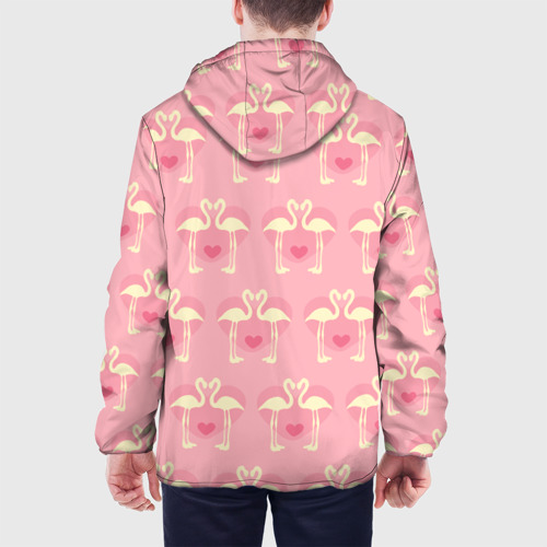 Мужская куртка 3D Любовный паттерн с фламинго, цвет 3D печать - фото 5