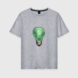 Женская футболка хлопок Oversize Зелёная энергия ЛП