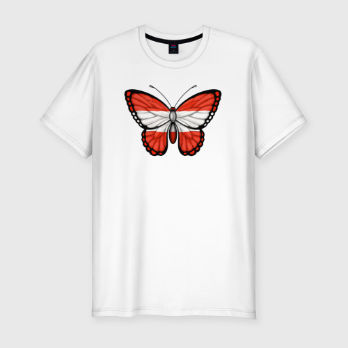 Мужская футболка хлопок Slim Австрия бабочка, цвет белый