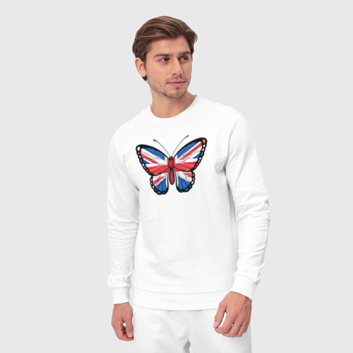 Мужской костюм хлопок Британия бабочка, цвет белый - фото 5