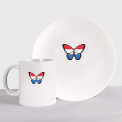 Набор: тарелка + кружка Нидерланды бабочка