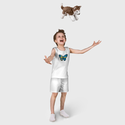 Детская пижама с шортами хлопок Швеция бабочка, цвет белый - фото 5
