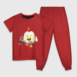 Детская пижама хлопок Chicken Gun вооруженная курица