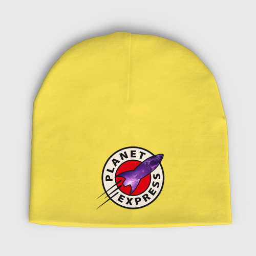 Детская шапка демисезонная с принтом Futurama Planet Express, вид спереди №1