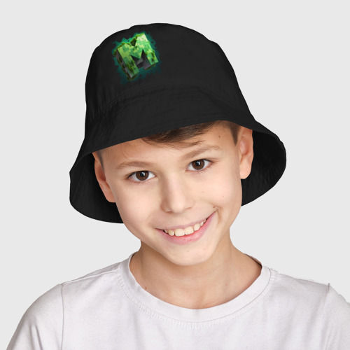 Детская панама хлопок с принтом Minecraft M, фото на моделе #1