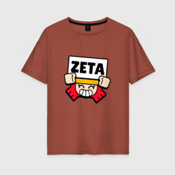 Женская футболка хлопок Oversize Значок болельщика Zeta Brawl Stars