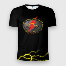 Мужская футболка 3D Slim Flash and Batman logo