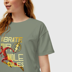 Женская футболка хлопок Oversize Vibrate your mole cules - фото 2
