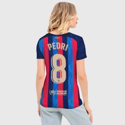Женская футболка 3D Slim Педри Барселона форма 22-23 домашняя - фото 2