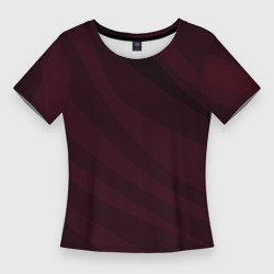 Женская футболка 3D Slim Бордовый плавные полосы