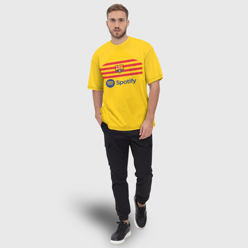 Мужская футболка oversize 3D Педри Барселона форма 22-23 третья, цвет 3D печать - фото 5
