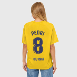 Женская футболка oversize 3D Педри Барселона форма 22-23 третья - фото 2