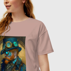 Женская футболка хлопок Oversize Ван Гог в стиле стимпанк - нейросеть - фото 2