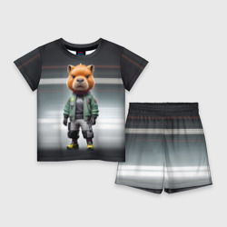 Детский костюм с шортами 3D Capy - cool dude - Cyberpunk