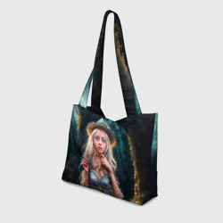 Пляжная сумка 3D Девушка ведьма в пещере - фото 2