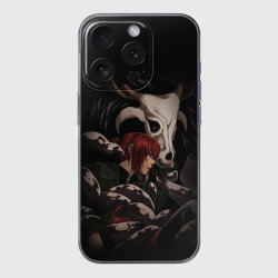 Чехол для iPhone 15 Pro силиконовый с защитой камеры Элиас и Тисэ