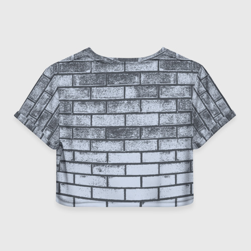 Женская футболка Crop-top 3D Grey wall, цвет 3D печать - фото 2