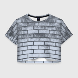 Женская футболка Crop-top 3D Grey wall