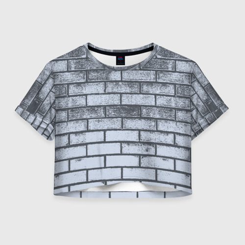 Женская футболка Crop-top 3D Grey wall, цвет 3D печать