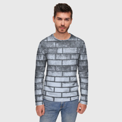 Мужской лонгслив 3D Grey wall - фото 2