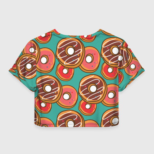 Женская футболка Crop-top 3D Sweet donuts, цвет 3D печать - фото 2