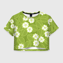 Женская футболка Crop-top 3D Весенние цветы