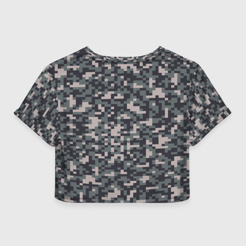 Женская футболка Crop-top 3D Камуфляж из пикселей, цвет 3D печать - фото 2