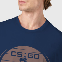 Футболка с принтом CS:GO gamer для мужчины, вид на модели спереди №4. Цвет основы: темно-синий