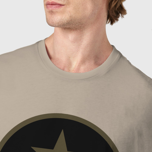 Мужская футболка хлопок Knives star, цвет миндальный - фото 6