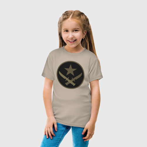 Детская футболка хлопок Knives star, цвет миндальный - фото 5