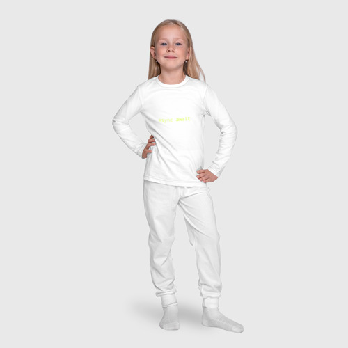 Детская пижама с лонгсливом хлопок Async/await, цвет белый - фото 7