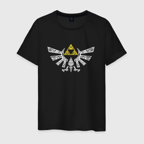 Мужская футболка хлопок The Legend of Zelda - znak, цвет черный