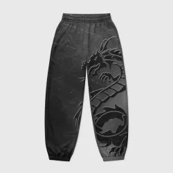 Женские джоггеры оверсайз 3D Дракон в дыму