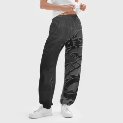 Женские джоггеры оверсайз 3D Дракон в дыму - фото 2
