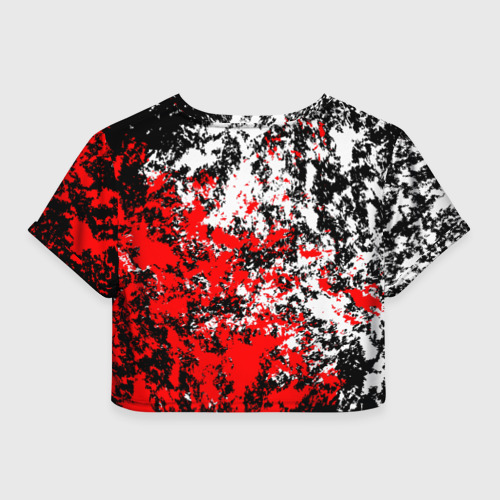 Женская футболка Crop-top 3D Красная и белая краска, цвет 3D печать - фото 2