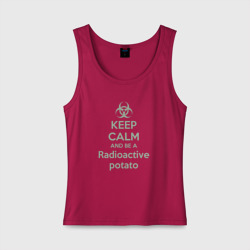 Женская майка хлопок Keep calm and be a radioactive potato