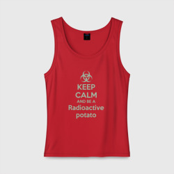 Женская майка хлопок Keep calm and be a radioactive potato