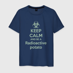 Мужская футболка хлопок Keep calm and be a radioactive potato