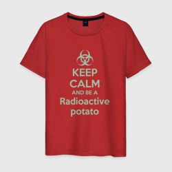 Мужская футболка хлопок Keep calm and be a radioactive potato