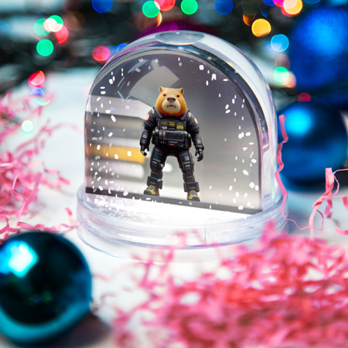 Игрушка Снежный шар Капи полицейский - Киберпанк - нейросеть - фото 3