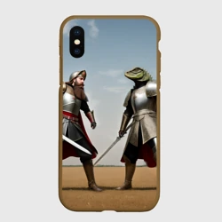 Чехол для iPhone XS Max матовый Древний Рус против Ящера