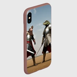 Чехол для iPhone XS Max матовый Древний Рус против Ящера - фото 2