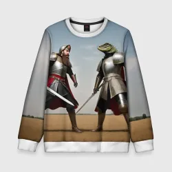 Детский свитшот 3D Древний Рус против Ящера